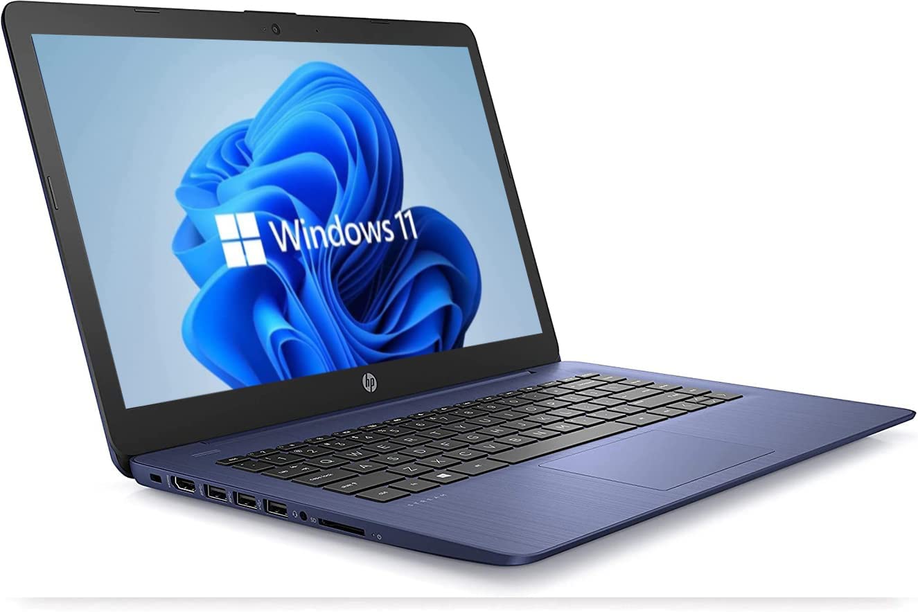 Portátil HP HD de 14 pulgadas, Windows 11, procesador Intel Celeron de doble núcleo de hasta 2,60 GHz, 4 GB de RAM, SSD de 64 GB, cámara web, Dale Pink (renovado) (Dale Blue) - Imagen 2