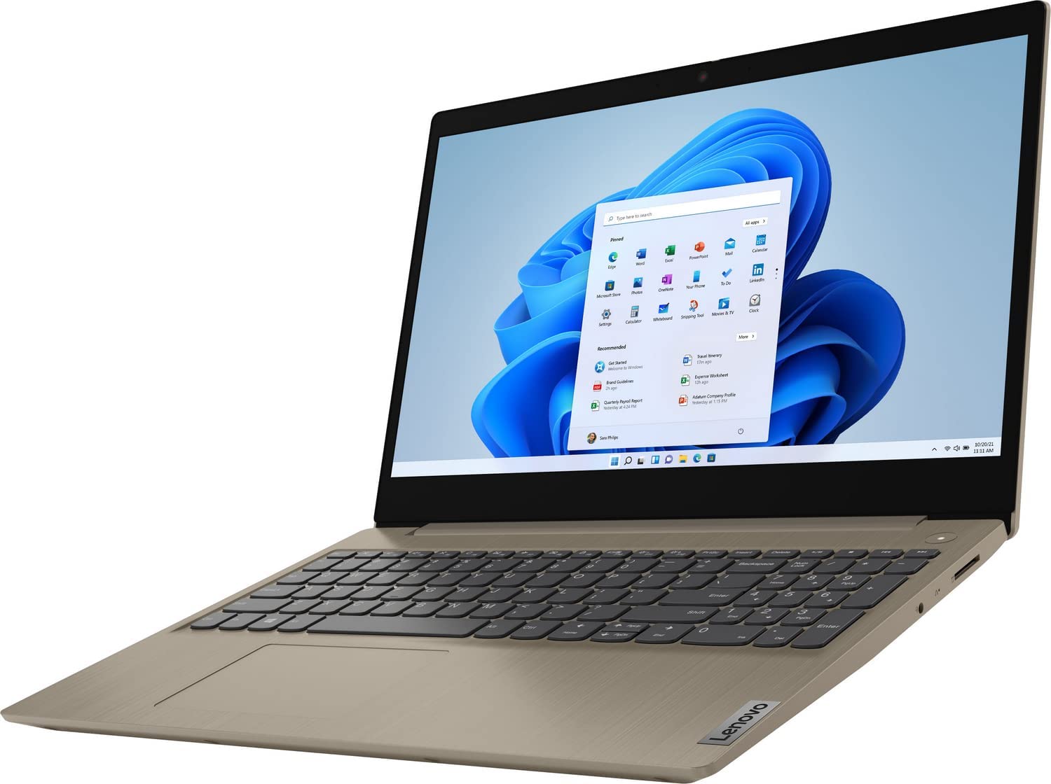 Lenovo Ideapad 3 Laptop 2022, pantalla táctil HD de 15.6 pulgadas, procesador Intel Core i3-1115G4 de 11ª generación, 8 GB DDR4 de RAM, 256 GB PCIe NVMe SSD, HDMI, webcam, Wi-Fi 5, Bluetooth, Windows 11 Home, almendra - Imagen 3