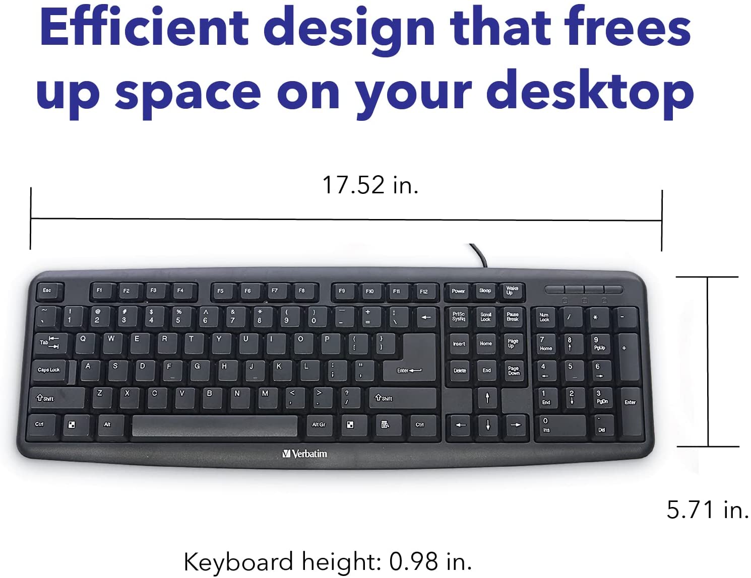 Teclado con cable USB, Negro - Imagen 4