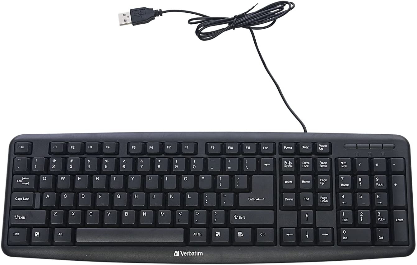 Teclado con cable USB, Negro