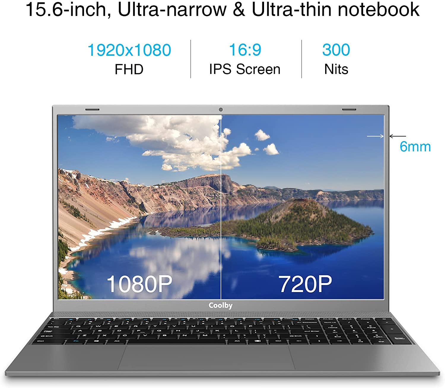 Portátil 2022 Windows 11, pantalla IPS de 15.6 pulgadas 1920 x 1080, Coolby 8 GB DDR4 RAM / 256 GB SSD computadoras, procesador Intel J4125 Quad-Core Notebook PC, compatible con 2.4G/5G Hz WiFi, BT, teclado de tamaño completo - Imagen 3