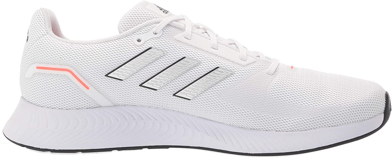 adidas Runfalcon 2.0 - Tenis de correr para hombre, Blanco/plateado metálico/rojo solar., 8 - Imagen 6